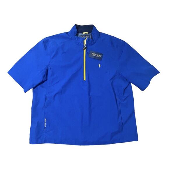 NWT Polo Ralph Lauren Golf SS 1/2 Zip Windbreaker Jacket Blue XL